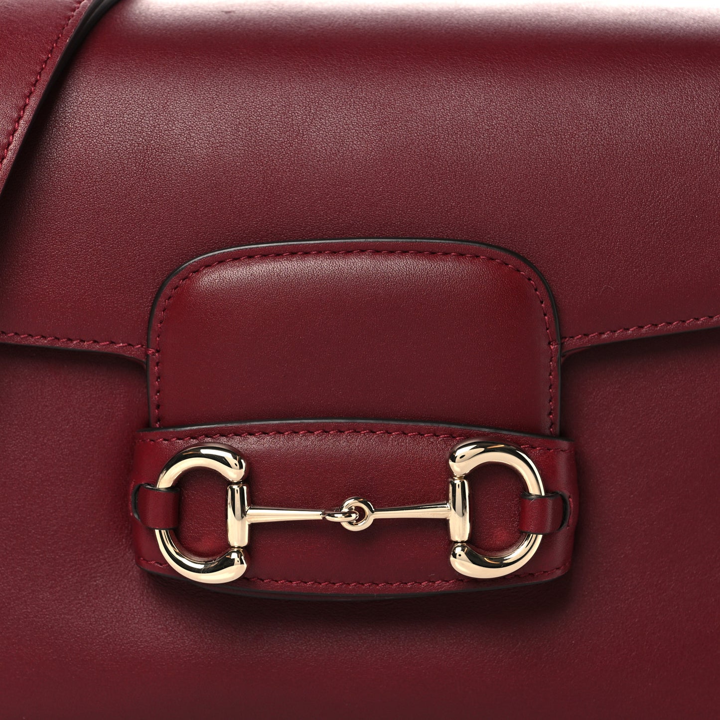 Arabella Calfskin Horsebit 1955 Soft Small Shoulder Bag Rosso Ancora