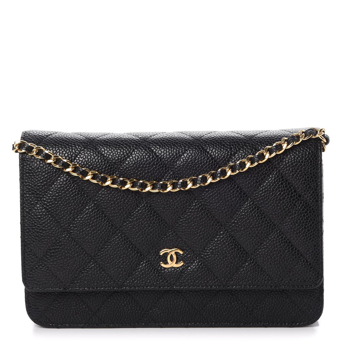 Caviar Quilted Wallet On Chain WOC Black