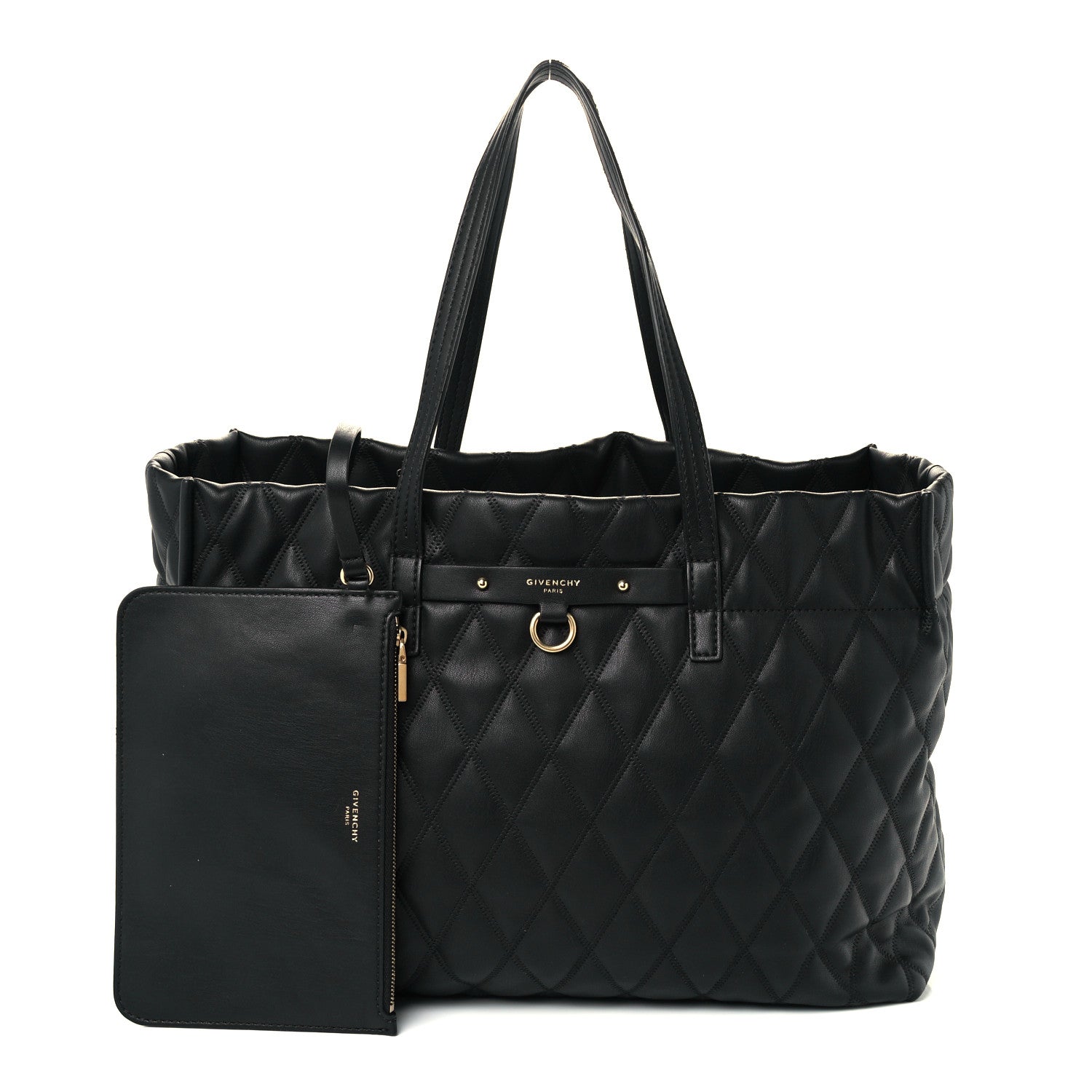 Givenchy Rubber Effect Canvas Quilted Duo Shopper Tote Black 1 of 11
