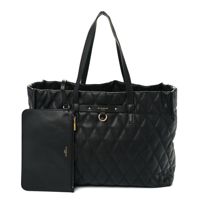 Givenchy Rubber Effect Canvas Quilted Duo Shopper Tote Black 1 of 11