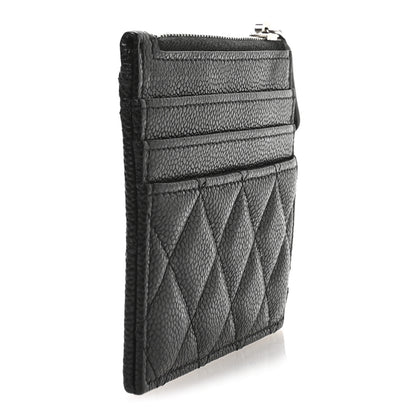 Chanel Caviar Quilted CC Zip Card Holder Black 3 of 8