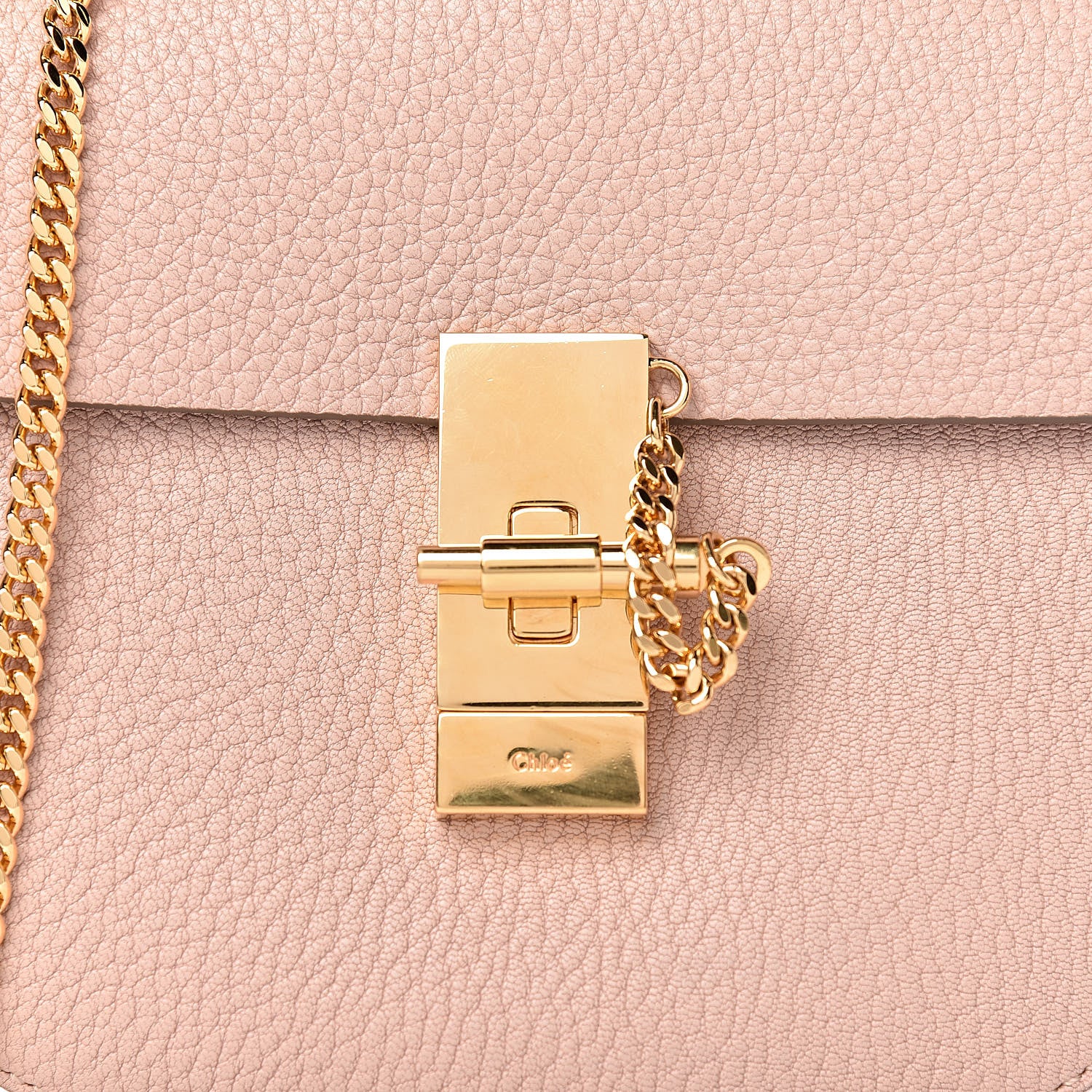 Chloe Grained Lambskin Mini Drew Shoulder Bag Cement Pink 9 of 11