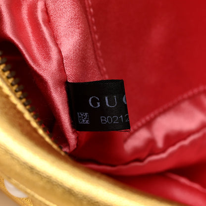 Gucci Metallic Calfskin Matelasse Studded Small Pearly GG Marmont Chain Shoulder Bag Gold 8 of 11
