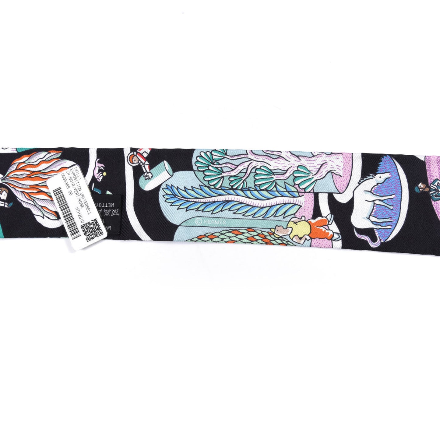 Silk Exposition Universelle Twilly Black Vert Rose