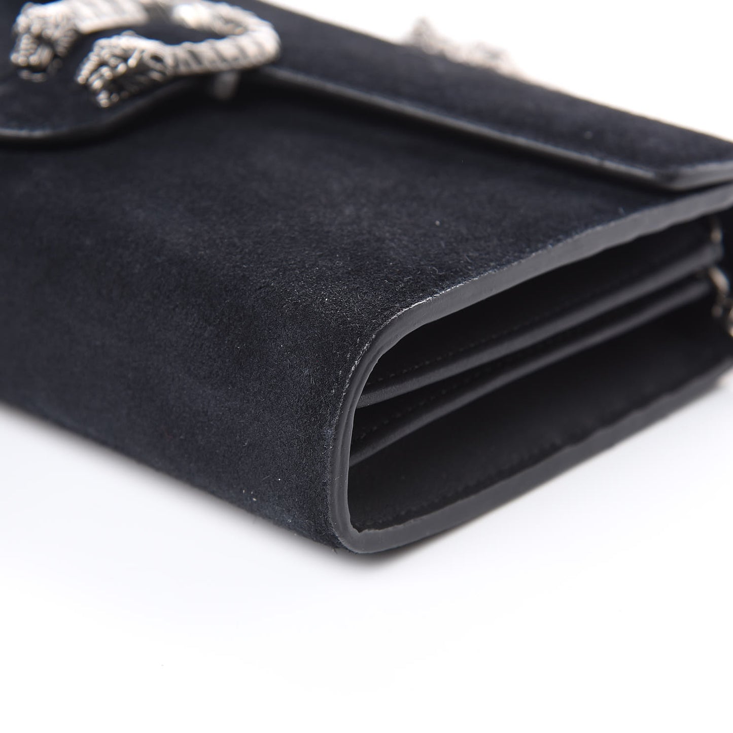 Suede Mini Dionysus Chain Wallet Black