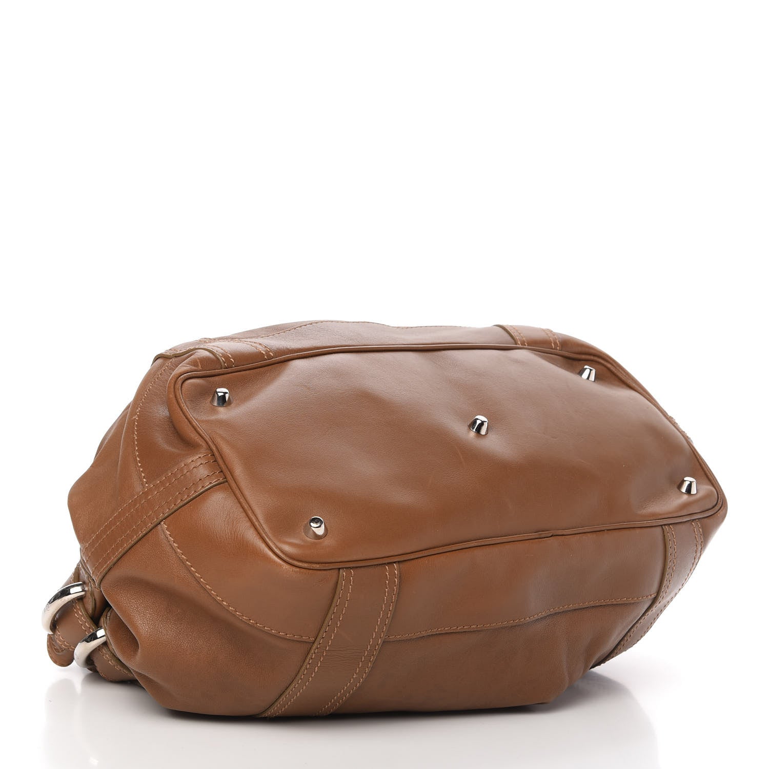 Burberry Calfskin Logo Embossed Large Beaton Brown 4 of 11