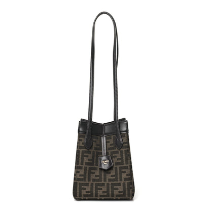 Fendi Fabric Jacquard Vitello Grace FF 1974 Mini Fendi Origami Tobacco Moro Ebano 1 of 10