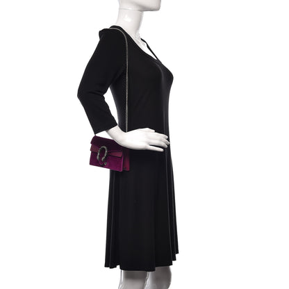 Gucci Velvet Super Mini Dionysus Shoulder Bag Fuchsia Violet Cyclamen 2 of 11