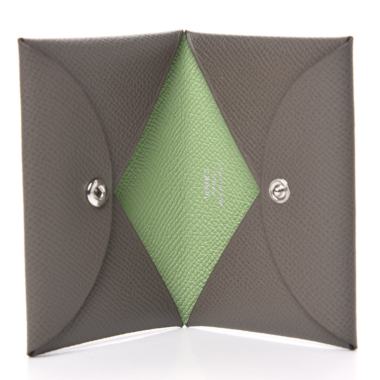 Epsom Verso Calvi Card Case Etain Vert Criquet