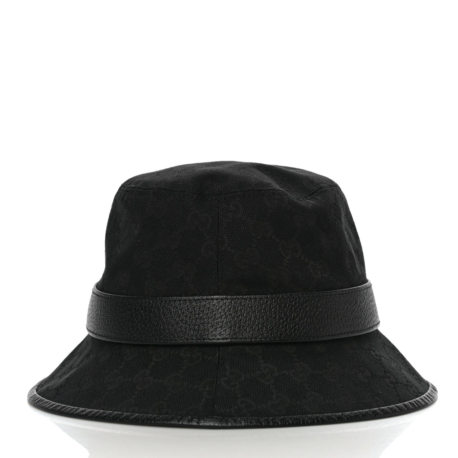 Gucci Monogram Textured Dollar Calfskin GG Jago Bucket Hat M Black 3 of 6
