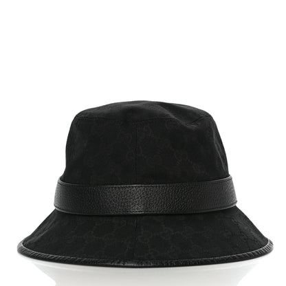 Gucci Monogram Textured Dollar Calfskin GG Jago Bucket Hat M Black 3 of 6