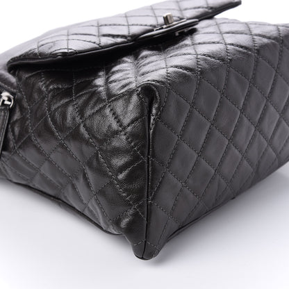 Chanel Metallic Lambskin Quilted Drawstring Backpack Black 9 of 13