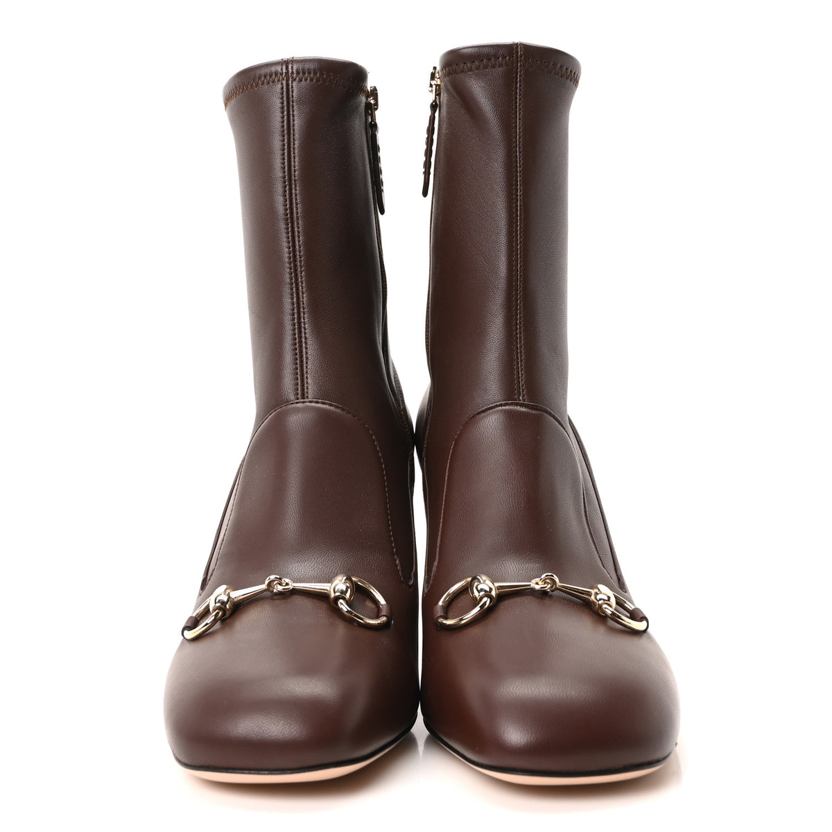 Gucci Nappa Horsebit Ankle Boots 40 New Chocolate 3 of 9