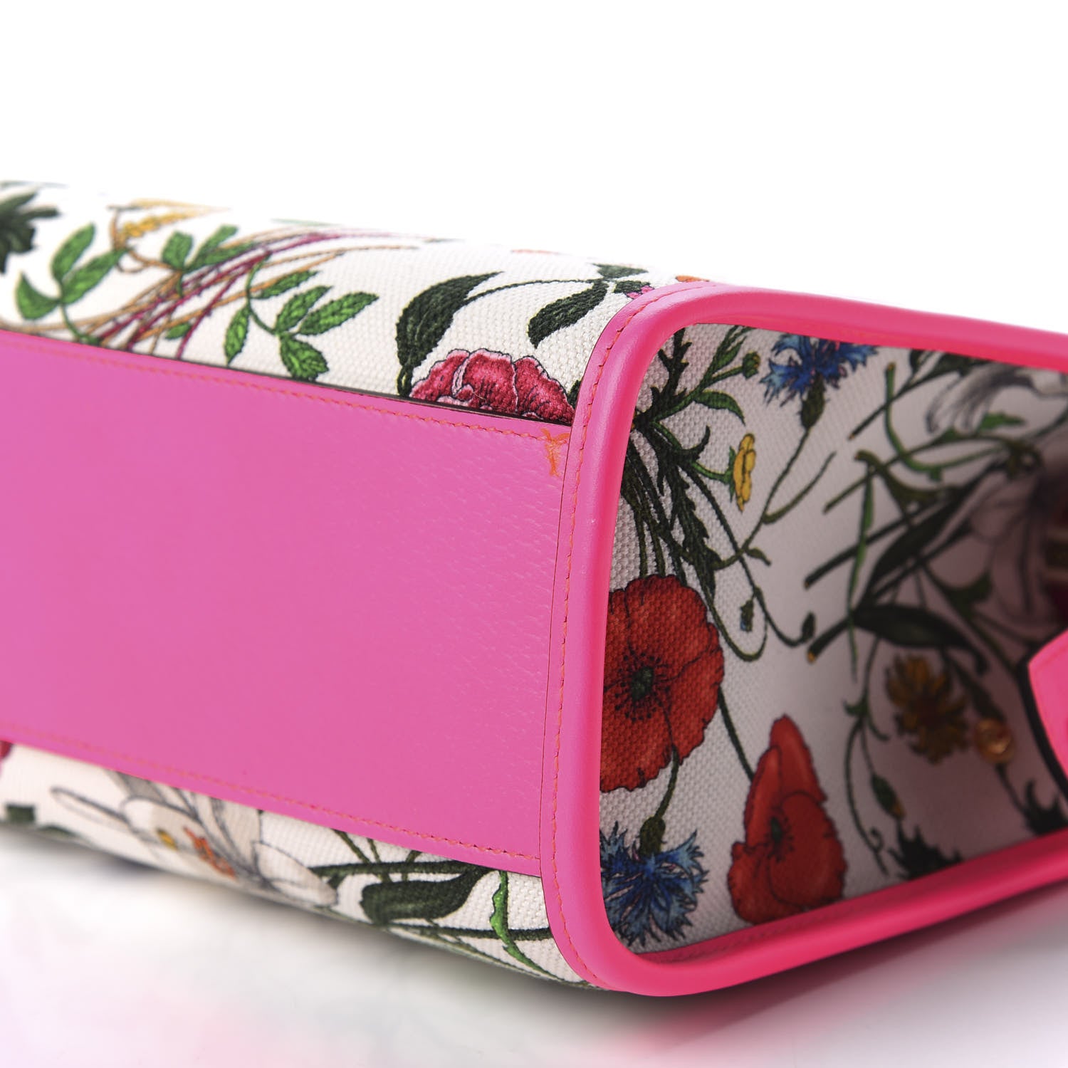 Gucci Canvas Medium Flora Tote Fuchsia 7 of 8