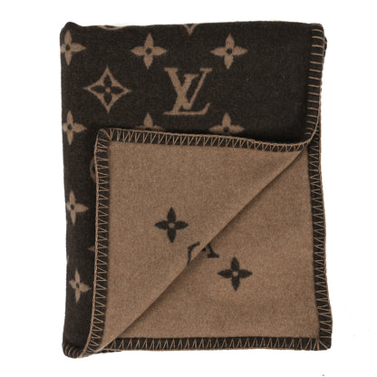 Louis Vuitton Wool Cashmere Neo Monogram Blanket Marron 2 of 3