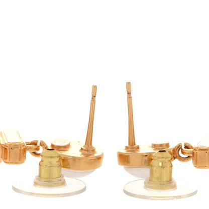 Chanel Crystal Pearl CC Perfume Bottle Drop Earrings Gold 3 of 5