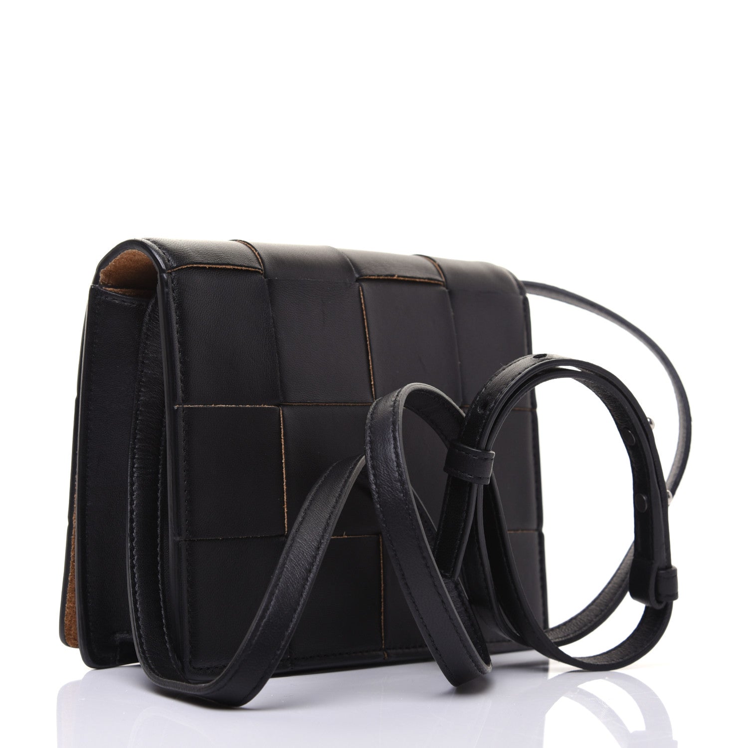 Bottega Veneta Lambskin Maxi Intrecciato Mini Cassette Crossbody Bag Black 3 of 18