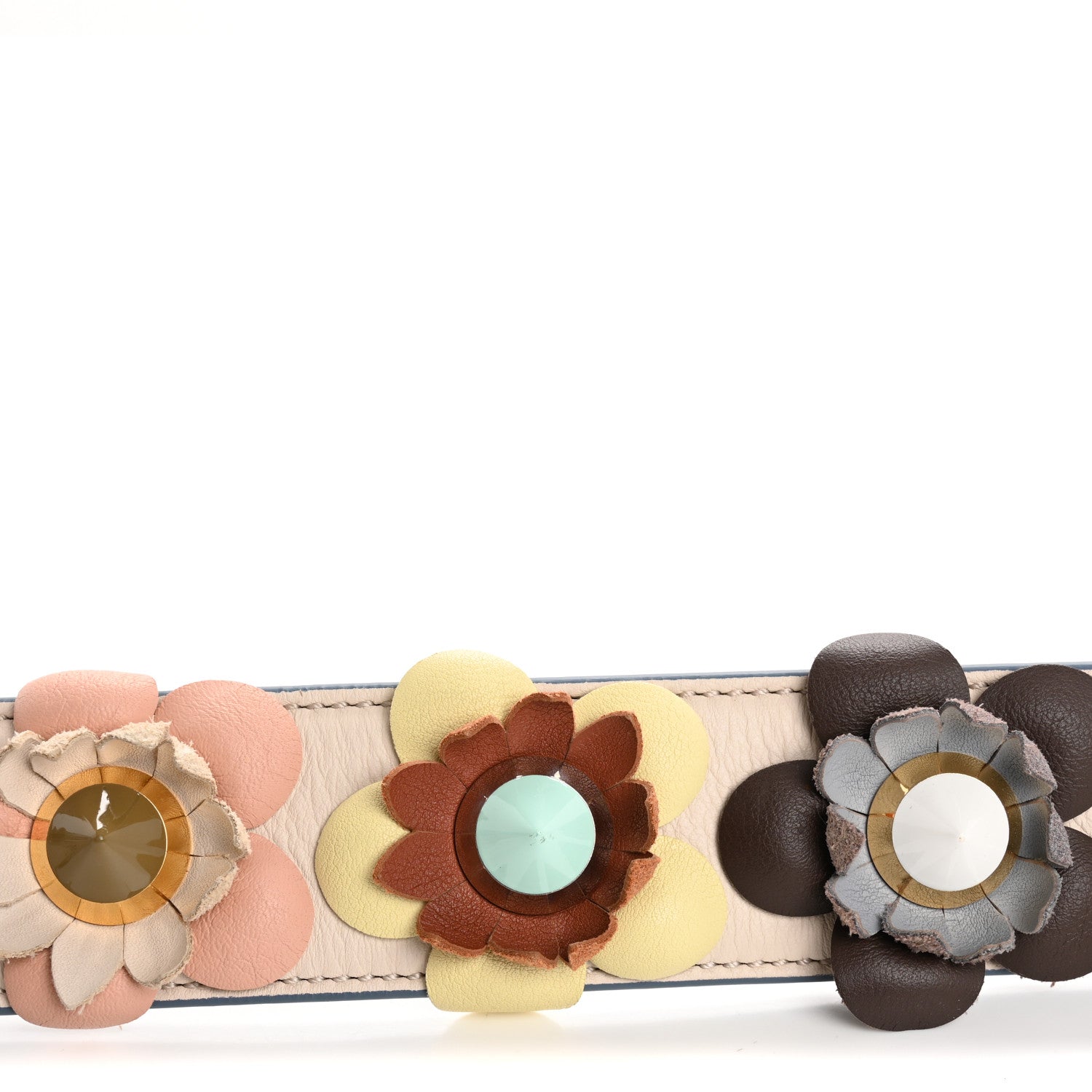 Fendi Vitello Dolce Flowerland Studded Strap You Camelia Moresco Multicolor 8 of 8