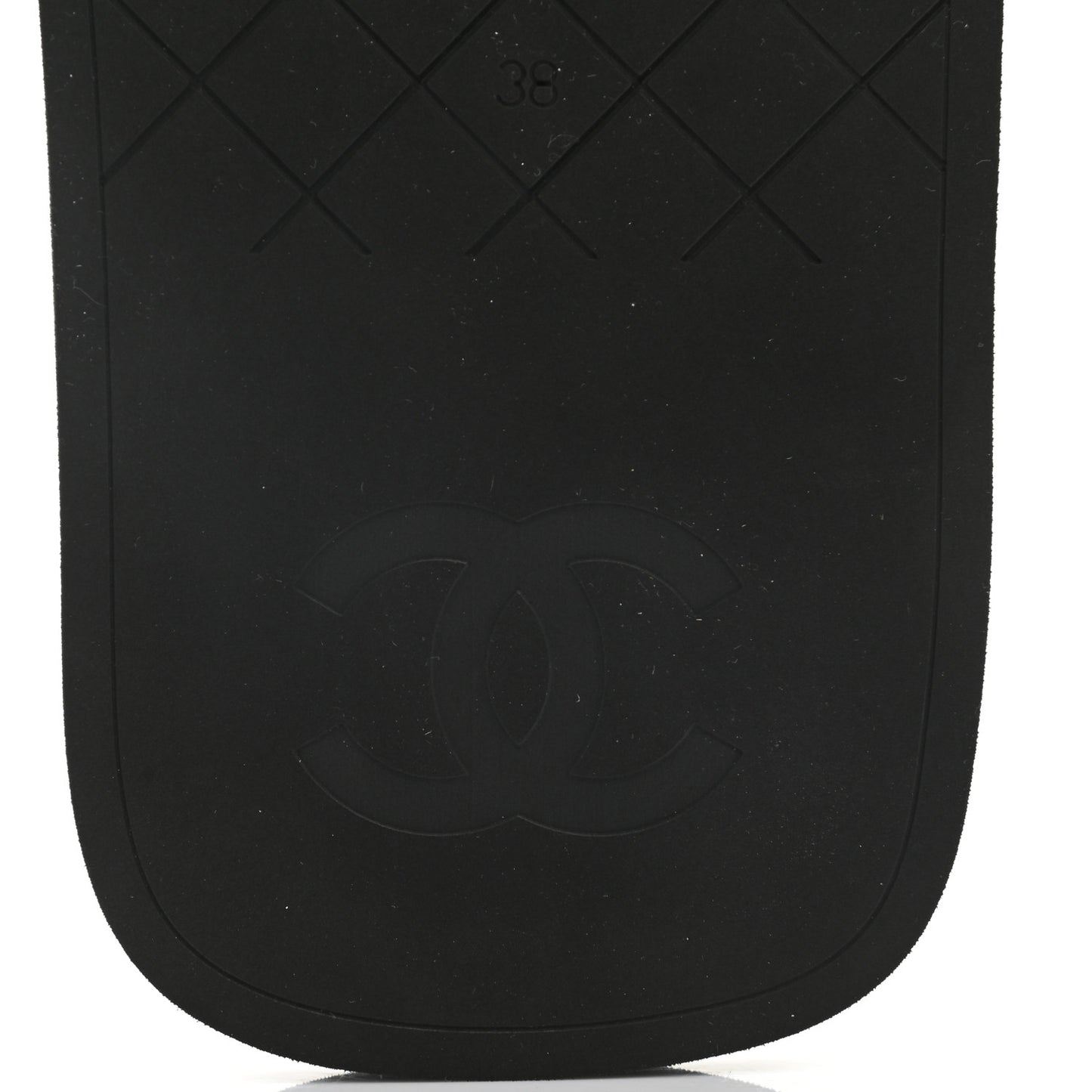 Lambskin CC Thong Sandals 38 Black