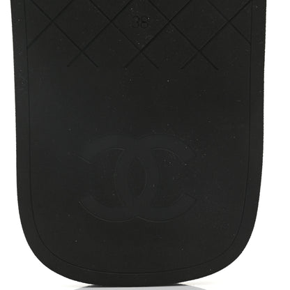 Chanel Lambskin CC Thong Sandals 38 Black 5 of 9