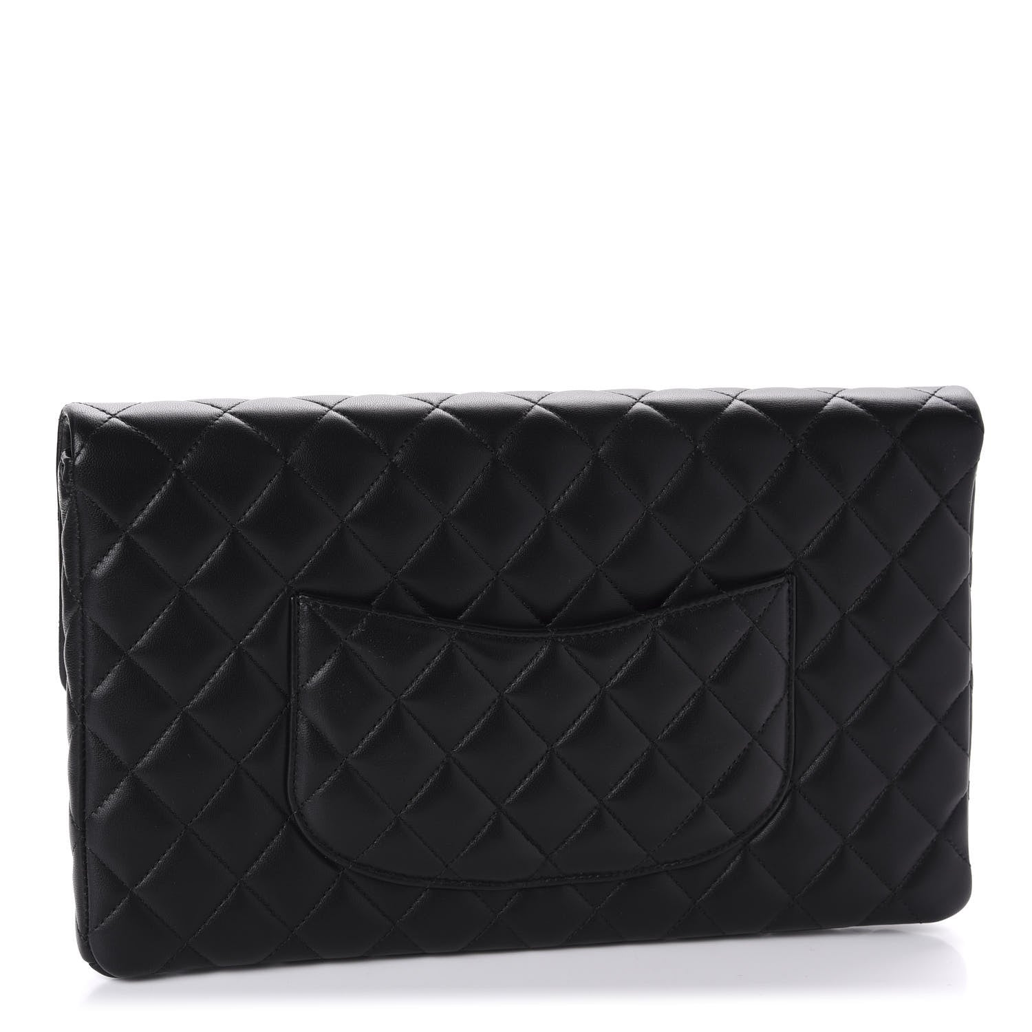 Chanel Lambskin Quilted Flap Clutch Black 3 of 11