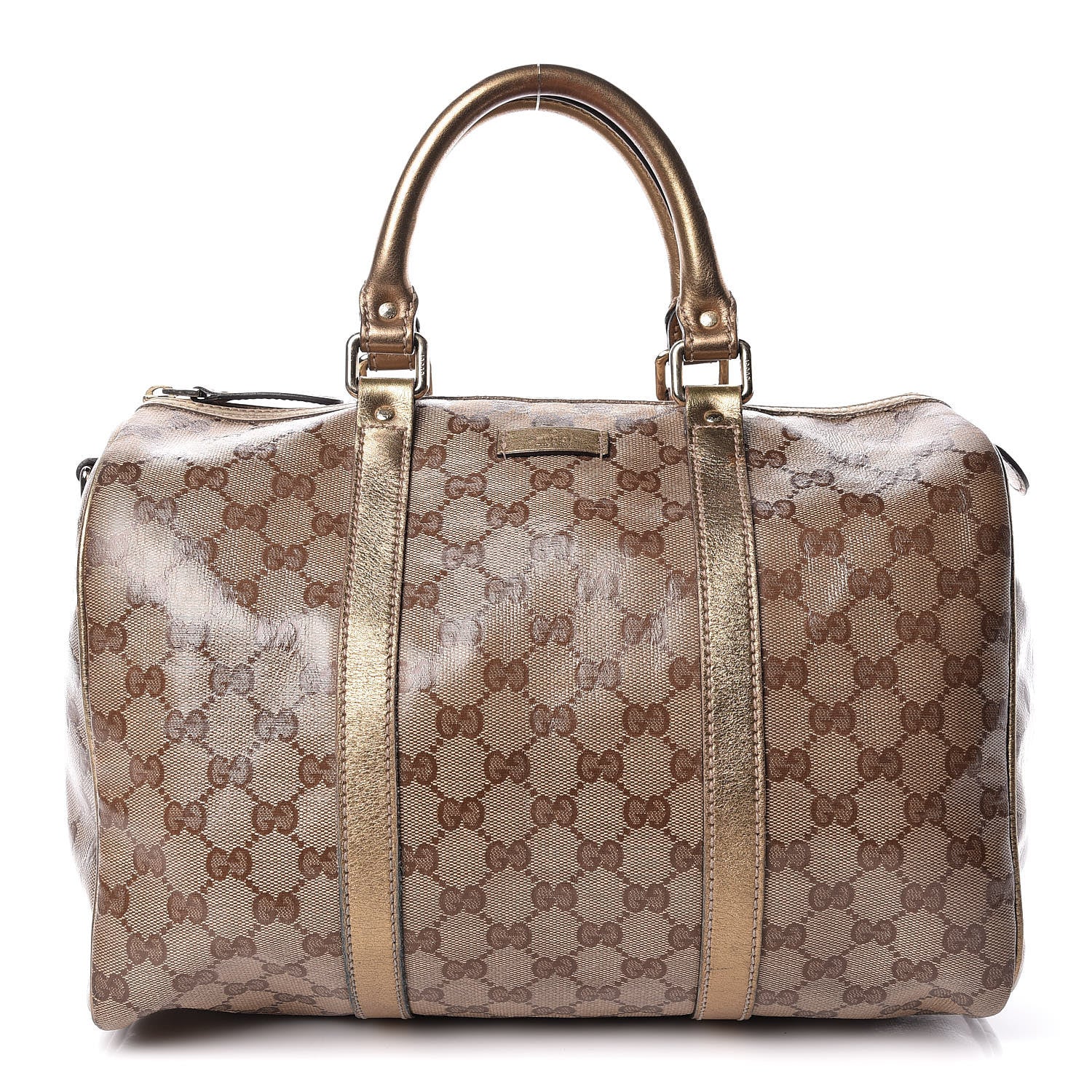 Gucci Crystal Monogram Medium Joy Boston Gold 1 of 26