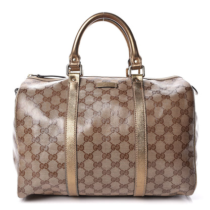 Gucci Crystal Monogram Medium Joy Boston Gold 1 of 26