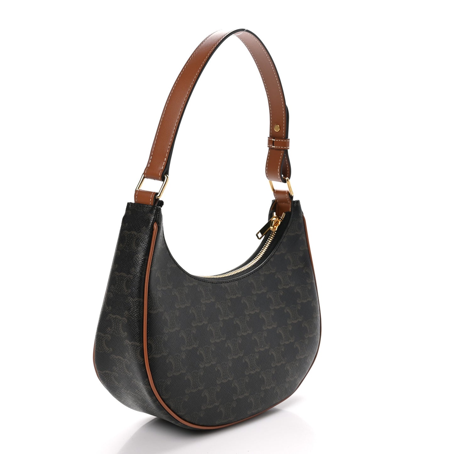 Triomphe Canvas Calfskin Ava Shoulder Bag Tan