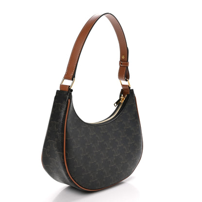 Celine Triomphe Canvas Calfskin Ava Shoulder Bag Tan 3 of 11
