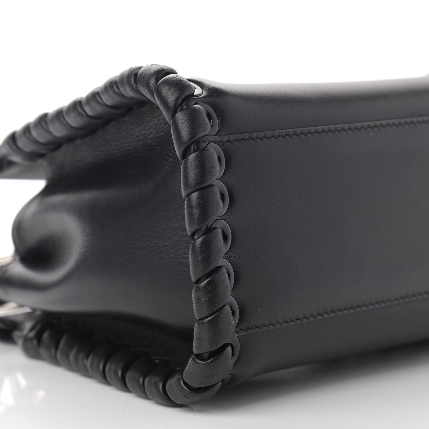 Fendi Nappa Lace Up Mini Peekaboo Iconic Satchel Black 10 of 16
