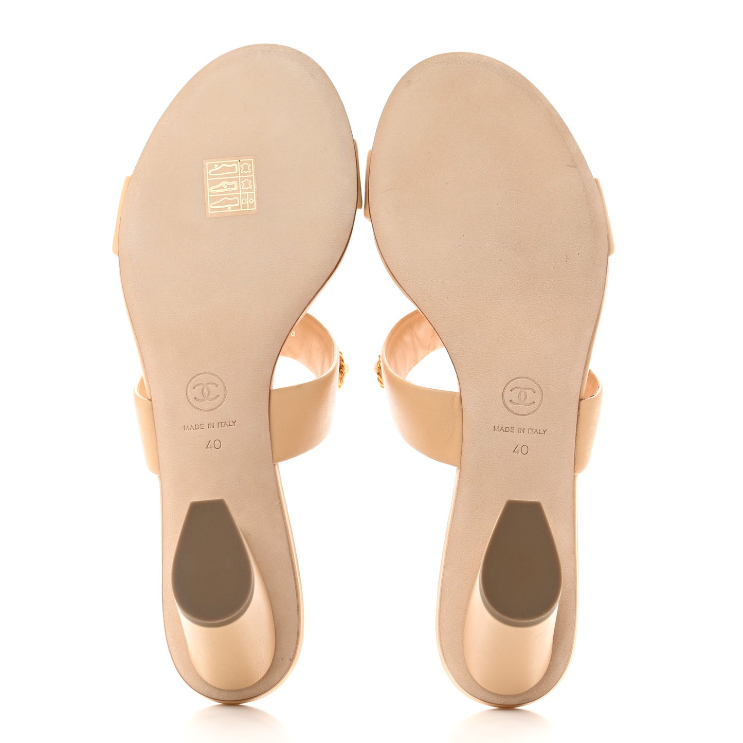 Chanel Lambskin Jeweled Mules 40 Beige
