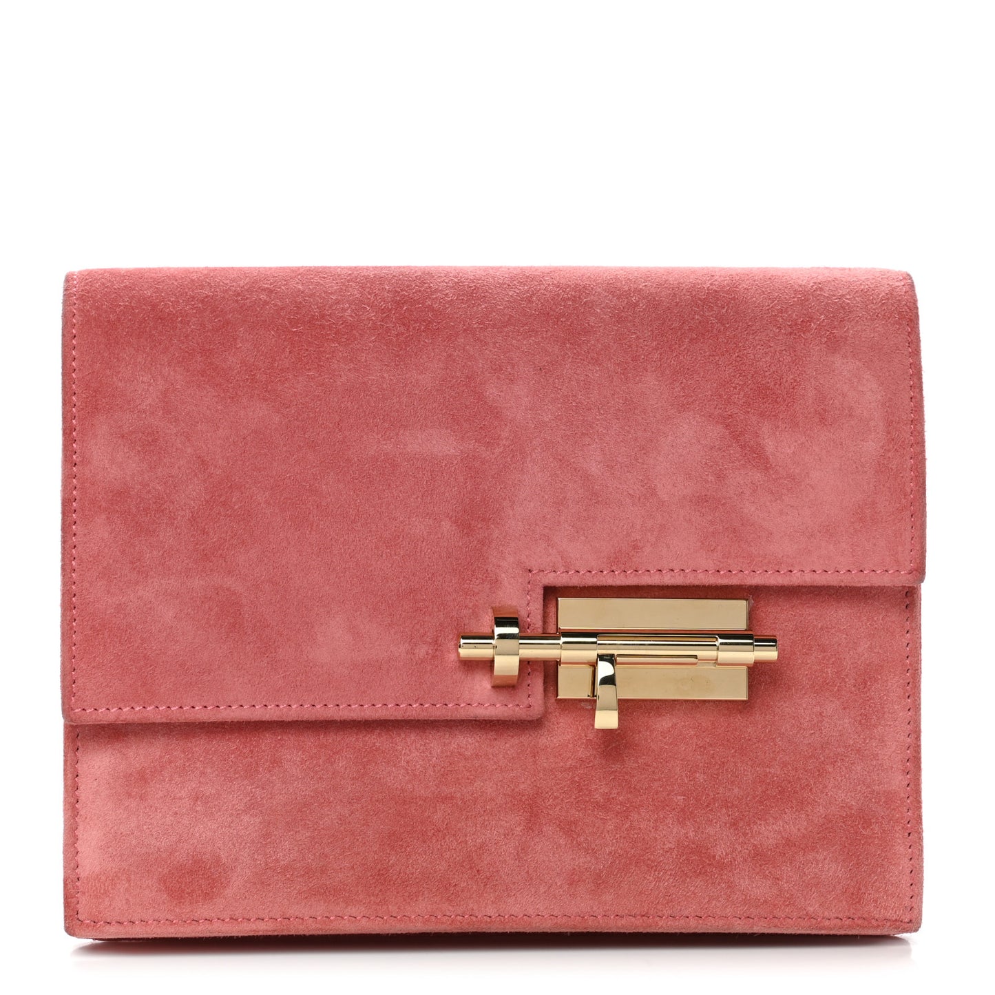 Veau Doblis Verrou Clutch Rose Indienne
