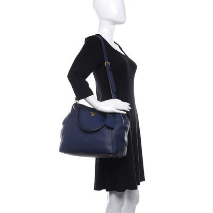 Prada Vitello Daino Side Pocket Tote Inchiostro 2 of 12