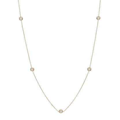 Roberto Coin 18K Yellow Gold Diamond .23ctw Diamonds By The Inch Five Station Necklace 1 of 4