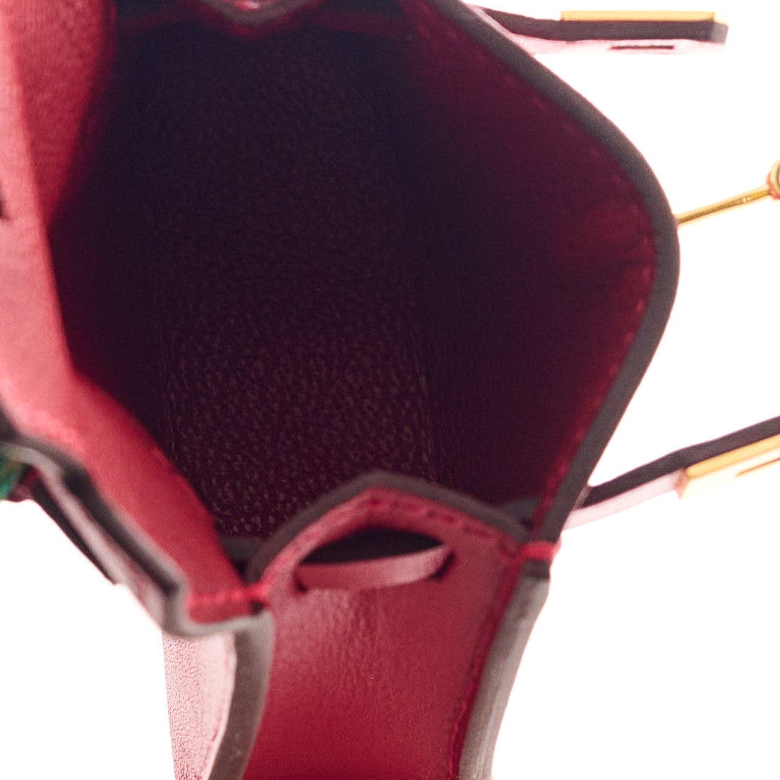 Hermes Tadelakt Mini Kelly Twilly Bag Charm Rouge Vif 5 of 6