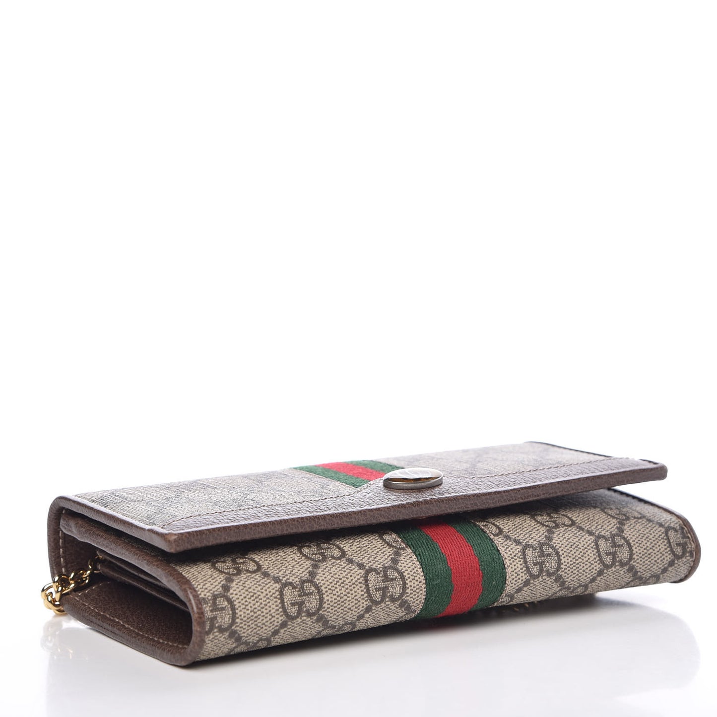 GG Supreme Monogram Web Ophidia Wallet On Chain Brown