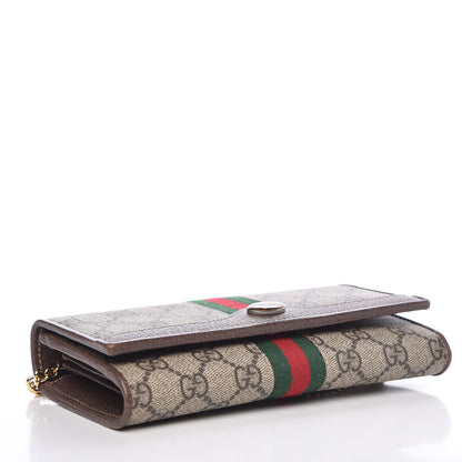 Gucci GG Supreme Monogram Web Ophidia Wallet On Chain Brown 4 of 10