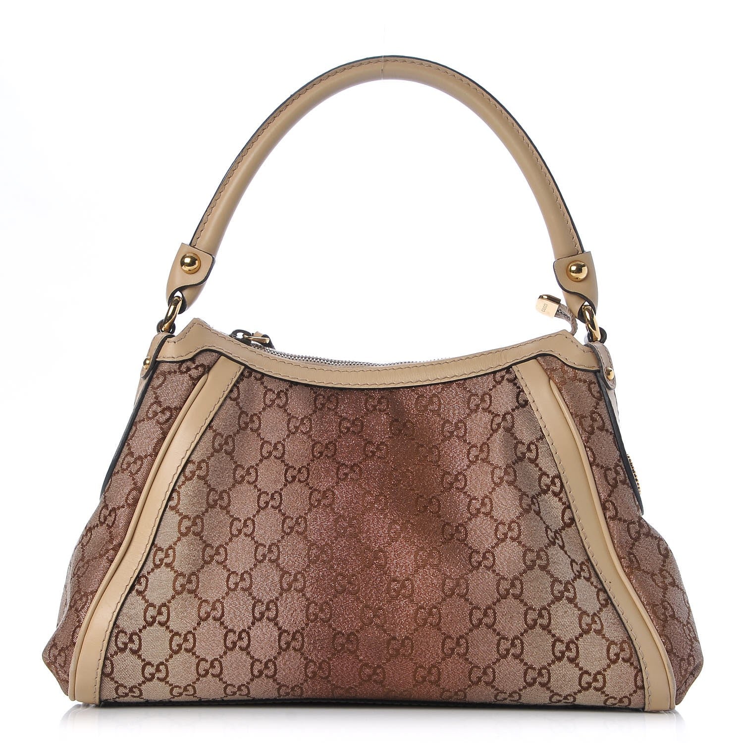 Gucci Monogram Lurex Small Scarlett Studded Interlocking G Hobo Bronze 1 of 11