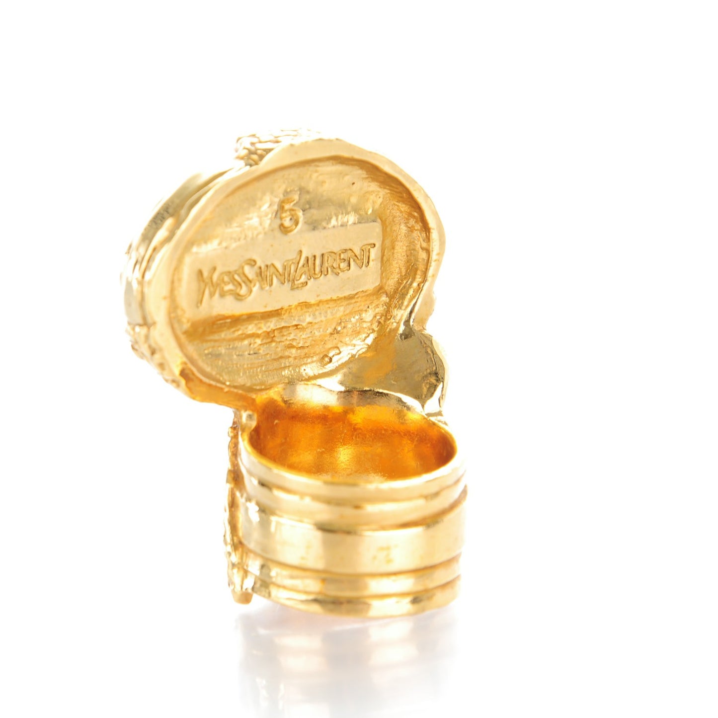 Glass Cabochon Arty Ovale Ring 5 Gold Lapis