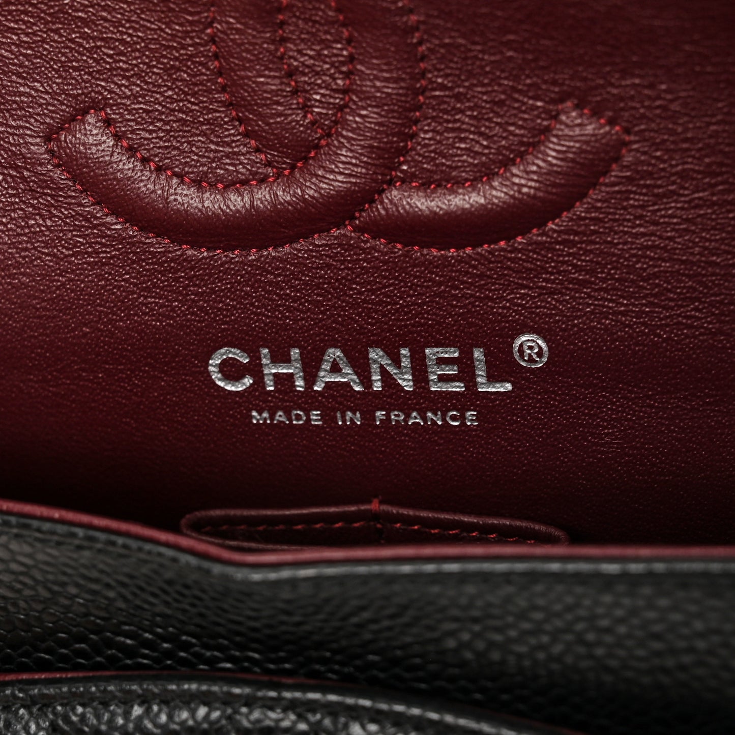 Caviar Quilted Small Double Flap Black