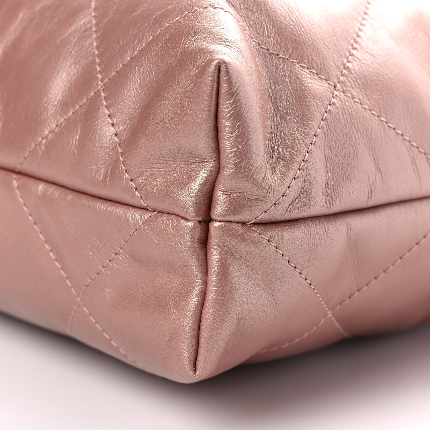 Chanel Metallic Calfskin Quilted Small Chanel 22 Pink 10 of 12