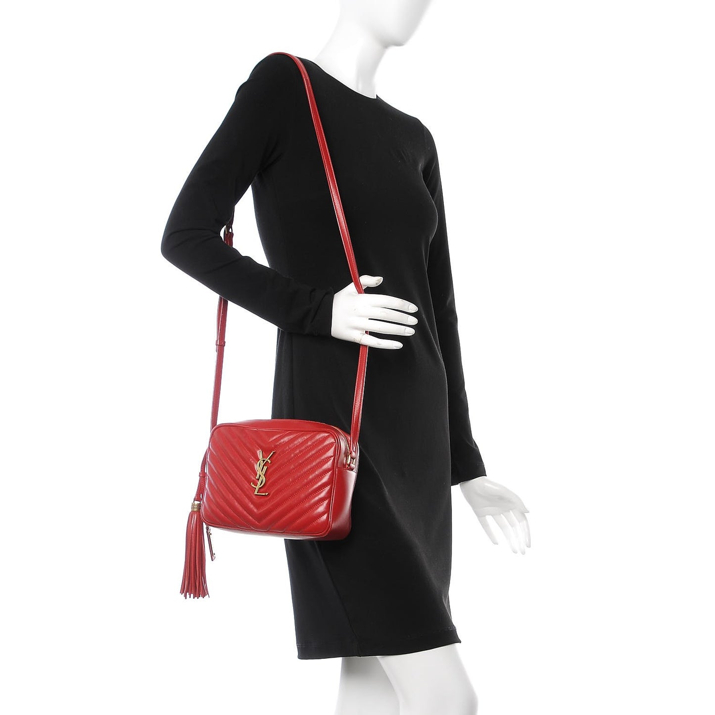 Calfskin Matelasse Monogram Lou Camera Bag Red
