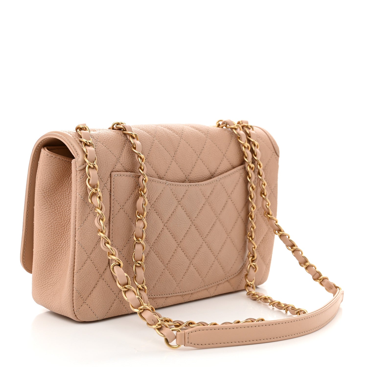 Chanel Caviar Quilted Medium CC Filigree Flap Beige 3 of 10