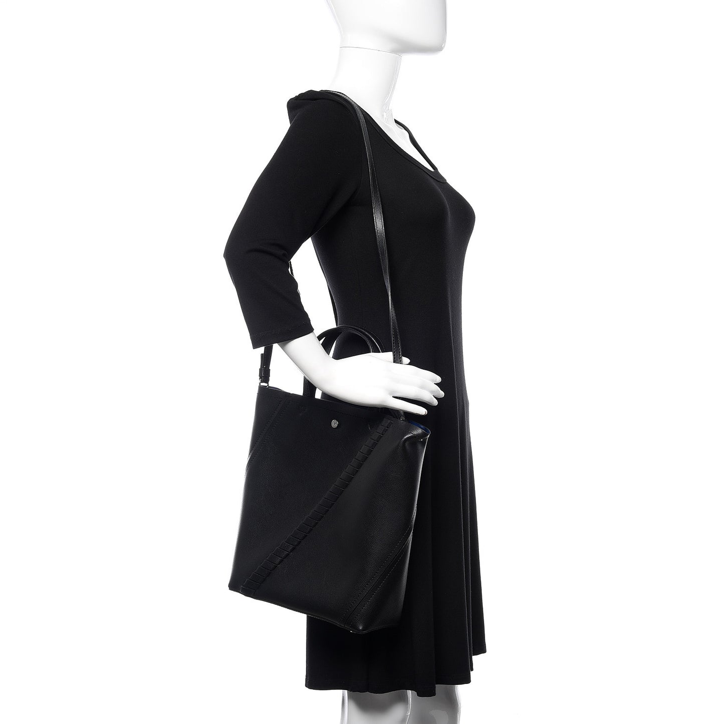 Calfskin Hex Tote Black