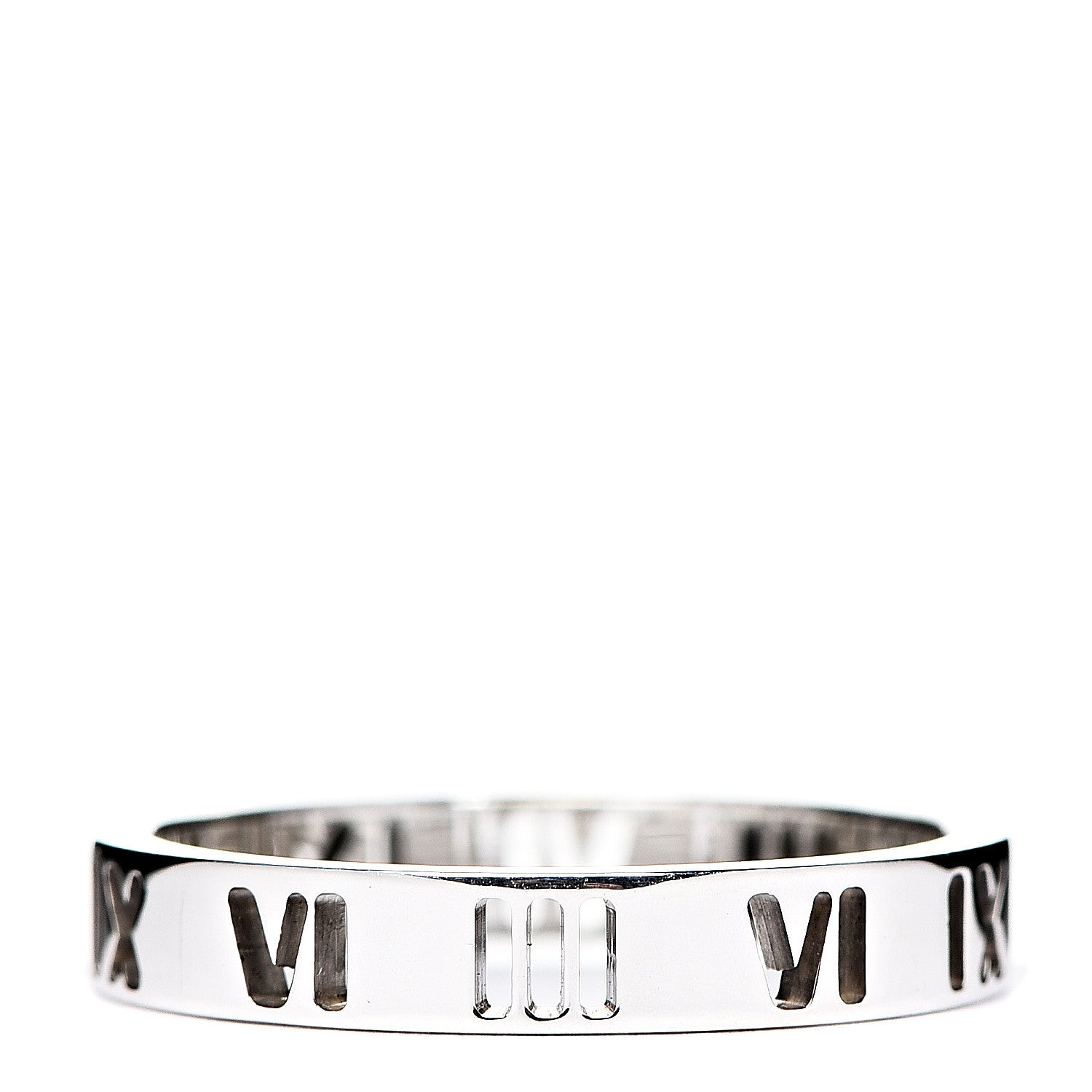 Tiffany Sterling Silver Narrow Atlas Pierced Ring 54 6.75 1 of 4