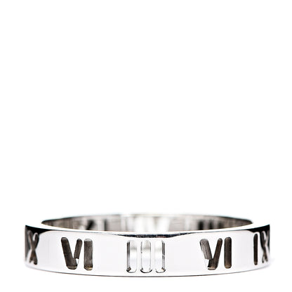 Tiffany Sterling Silver Narrow Atlas Pierced Ring 54 6.75 1 of 4