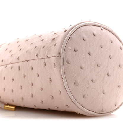 Gucci Ostrich Mini GG Marmont 2.0 Bucket Bag Light Pink 9 of 12