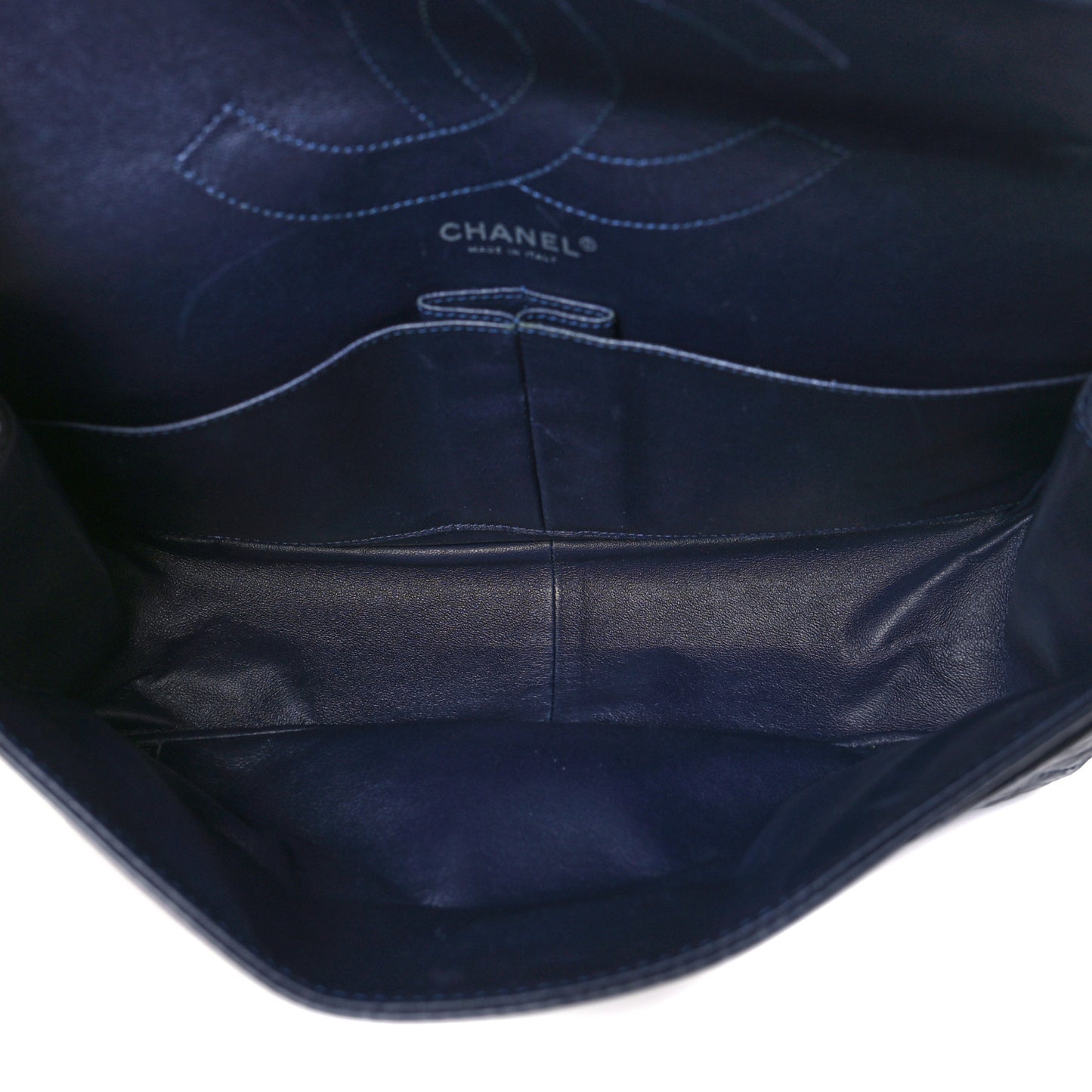 Aged Calfskin Quilted 2.55 Reissue 227 Flap Navy Blue