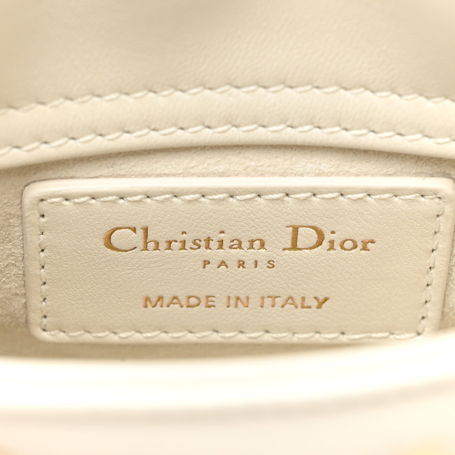 Christian Dior Lambskin Pearl Cannage Micro Lady Dior Latte 6 of 10