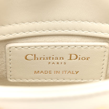 Christian Dior Lambskin Pearl Cannage Micro Lady Dior Latte 6 of 10